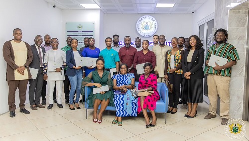  Representatives of the various cybersecurity service providers displaying their certificates and accreditation after the event