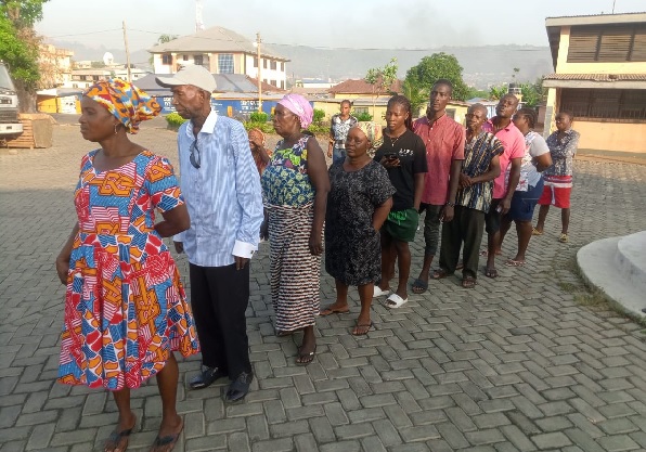 The morning queue of voters at the District Assembly Office Ho-Hliha Polling Station    