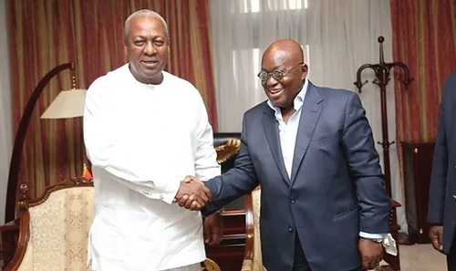 FLASHBACK: President Akufo-Addo in a handshake with former President John Mahama