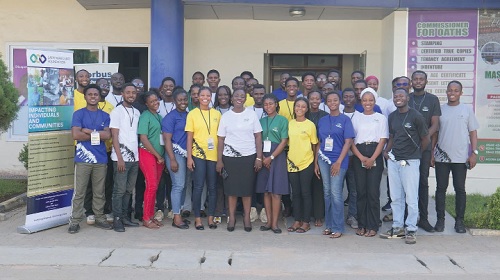  Margaret Davids Opoku Agyeman (arrowed), the Founder and CEO of Lady Margaret Foundation, with participants