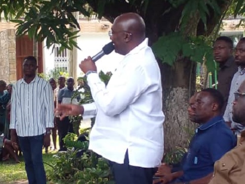  Dr Mahamudu Bawumia (inset) addressing the NPP  supporters in Accra