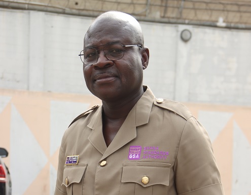 Prof. Alexander Dodoo (right), Director-General, Ghana Standards Authority, explaining  the standard requirements of some products to Trading Standards Inspectors during a working visit to some businesses in Accra. Picture: ELVIS NII NOI DOWUONA 