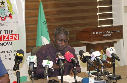 Dr Bossman Asare, the Deputy Chairman of the Electoral Commission addressing the press