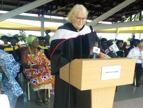  Dr Lynette Gay, Founder of the college,  addressing the gathering
