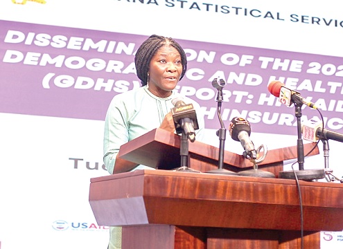 Dr Faustina Frempong-Ainguah, Deputy Government Statistician, Ghana Statistical Service, giving her opening remarks at the Wesley Tower, Accra. Picture: Caleb Vanderpuye