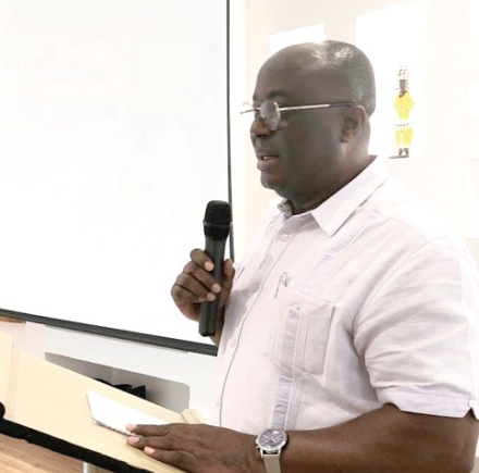 Osei Owusu-Agyeman —   Programme Coordinator, FSRP, addressing participants