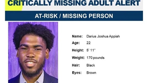 Missing flier of Darius Appiah