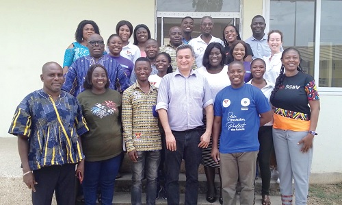 Dr Alvaro Bermejo (4th from left, front row) with his team and officials of the PPAG after inspecting the facility