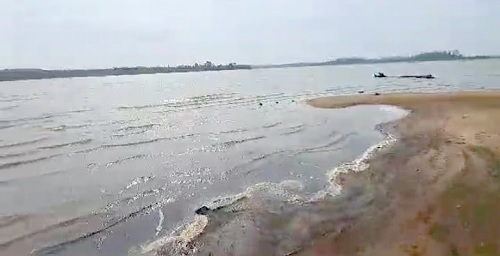 The dam from which water is pumped to the Baifikrom Waterworks for treatment is at critically low levels 