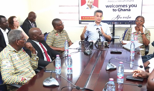Dr Alvaro Bermejo (2nd from right), Director General, International Planned Parenthood Federation, addressing the press conference. With him is Abena Adubea Amoah (right), Executive Director, Planned Parenthood Association Ghana. Picture: ELVIS NII NOI DOWUONA