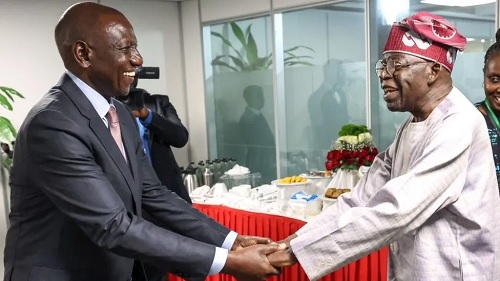 Critics have targeted both Kenyan President William Ruto (L) and Nigerian President Bola Tinubu (R) for the number of trips they have made