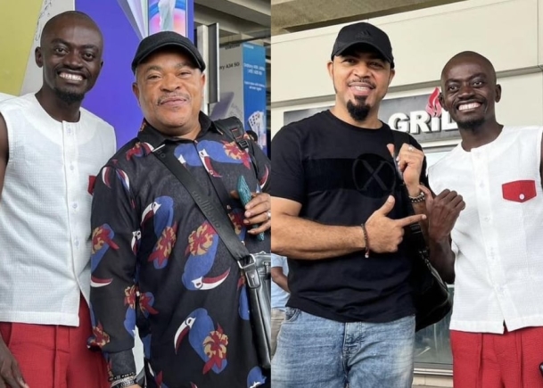 Ramsey Nouah and Awilo Sharp Sharp in Ghana for Lil Win’s new movie