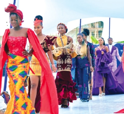 Some of the designs of the graduates on display at the fashion show