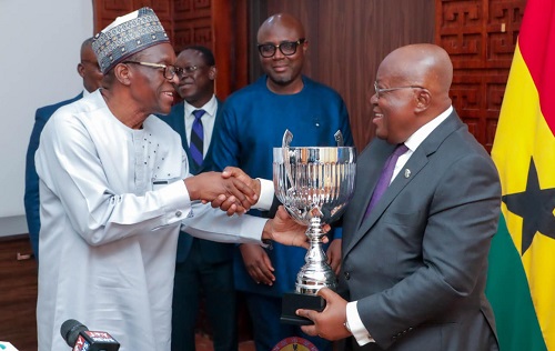 Speaker Bagbin presents Democracy Cup to President Akufo-Addo