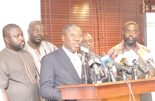 Alexander Afenyo-Markin — Majority Leader, addressing the media
