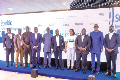 Matthew Boadi Agyei (5th from left) joined by representatives of the investors