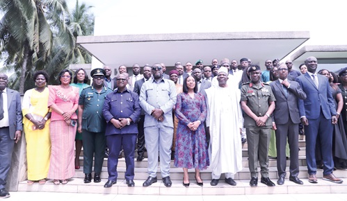 Shirley Ayorkor Botchway (5th from right), Minister of Foreign Affairs and Regional Integration, and other dignitaries at the meeting. Picture: EDNA SALVO-KOTEY