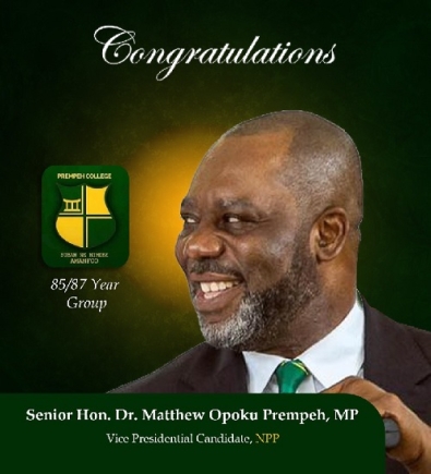 Prempeh College Alumni congratulates NAPO as Bawumia's running mate
