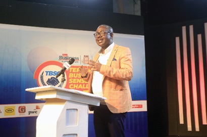 Professor Francis K. E. Nunoo, Director, Tertiary Education, Ministry of Education, launching the Tertiary Business Sense Version 6.0 Challenge. Picture: BENEDICT OBUOBI
