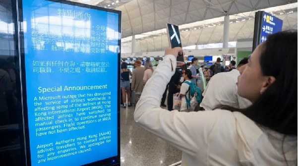 Hong Kong airport did see some of its services affected by the outage