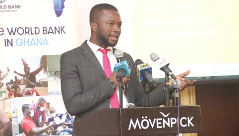 Dr Alex Ampaabeng, Deputy Minister of Finance, delivering an address at the launch of the Ghana 8th Economic Update Report. Picture: ELVIS NII NOI DOWUONA
