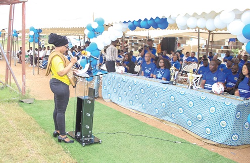 Dr Afisah Zakariah (left), Chief Director, Ministry of Gender, Children and Social Protection, speaking at the event. Picture: CALEB VANDERPUYE