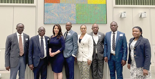 Kwasi Ameyaw-Cheremeh (left), MP for Sunyani East,  Kwame Anyimadu-Antwi (2nd from left), MP for Asante Akim Central, Sarah Adwoa Safo (4th from right), MP for Dome Kwabenya,  James Agalga (3rd from right), MP for Builsa North, and some officials of ICC