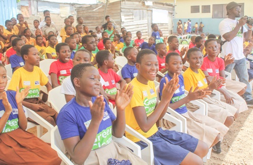 A section of the children at the launch of the energy project