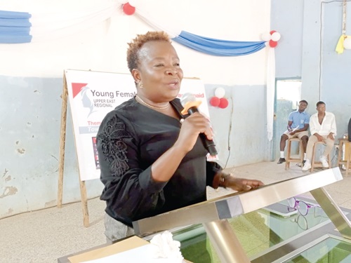 Tangoba Abayage, former Upper East Regional Minister, speaking at the event