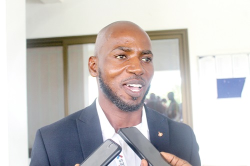 Felix Barnes (inset), Programme Officer, German Academic Exchange Services, addressing participants in the opening session of Lab Ghana 2024 at WACCBIP, University of Ghana. Picture: ESTHER ADJORKOR ADJEI