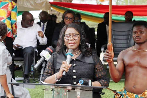 Justice Gertrude Sackey Torkornoo, the Chief Justice,  delivering her address at the ceremony