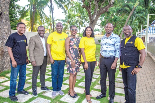 Left to right: P. C. Maxwell Ahugah, Moses Assimeng-Kwakye (Clubhouse Manager, RG East Airport), Charles Asare, Esarba Nartey (Deputy GM, RG Estate Management Ltd), Eunice Adjei, Jonathan Kakraba (Estate Manager, Regimanuel - East Airport), and William Adjabui