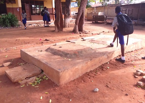 The septic tank on the school compound The septic tank on the school compound