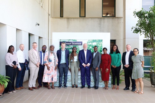  Prof. Nick Jennings (arrowed), Vice-Chancellor and President of the Loughborough University, with members of the delegatiom that visited Ghana 