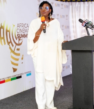Juliet Asante, the Chief Executive Officer of NFA, speaking at the launch