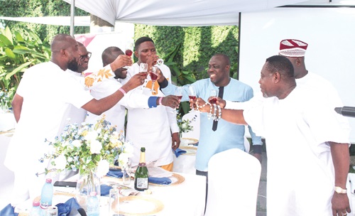 Some fathers proposing a toast at The Mirror Father’s Day event. Picture: ERNEST KODZI &amp; ESTHER ADJORKOR ADJEI