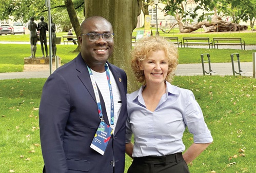 Samuel Awuku with Romana Girandon, EL President 