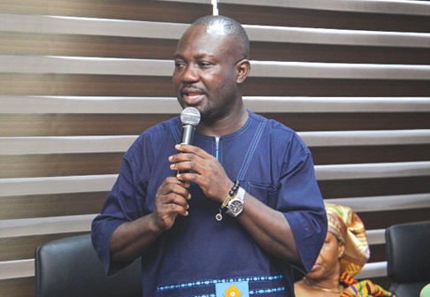 Kwabena Okai Ofosuhene, Founder of Abibiman Foundation, speaking at the celebration day of the African child event. Picture: CALEB VANDERPUYE