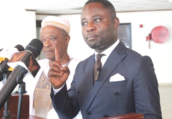 Mintah Akandoh addressing the press