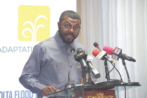 Dr Prince Hamid Armah (left), Deputy Minister of Works and Housing, delivering the address during the event in Accra. Picture: ELVIS NII NOI DOWUONA 