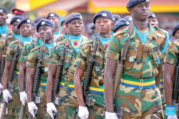Soldiers taking part in a parade during the Independence Day celebration 
