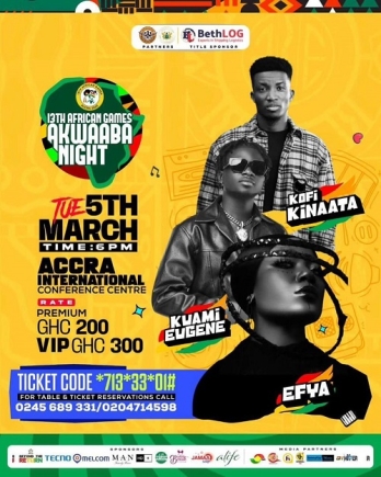 Kuami Eugene, Kofi Kinaata headline 13th African Games Akwaaba Night Concert