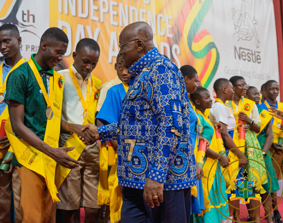 President Nana Addo Dankwa Akufo-Addo (right) congratulating winners of the 2023 President’s Independence Day Awards. Picture: EDNA SALVO-KOTEY