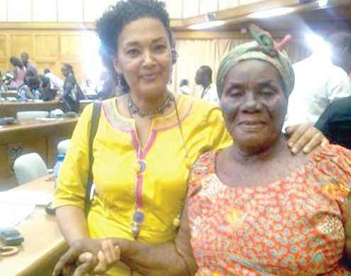 Dede Amanor-Wilks (left) with Ghana’s first female tractor driver, Auntie Borkor, at Accra International Conference Centre