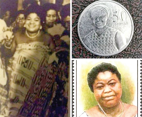 Dedei Ashikishan is immortalised on the 50 pesewa coin and on a Ghana national stamp