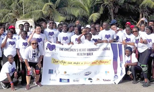 Some of the particpants in the health walk and awareness campaign