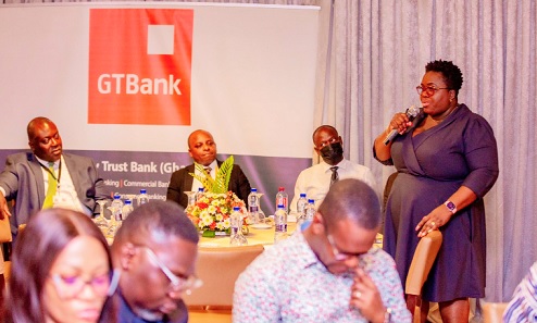 Agnes Owusu-Afram, Divisional Head, Corporate Communication and Experience, GTBank, speaking at the media engagement