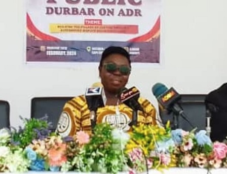 Justice Mensah-Homiah (right) addressing the durbar in Cape Coast 