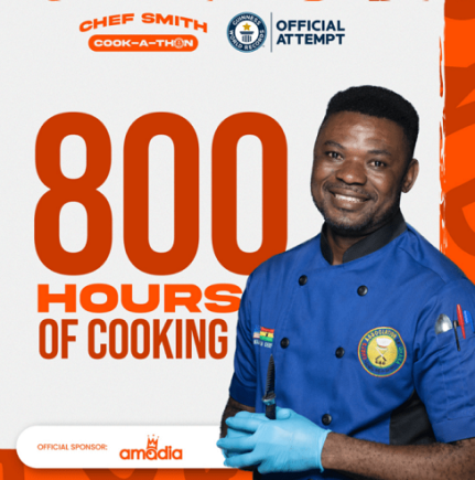 Chef Smith ends cook-a-thon with 820 hours(VIDEO & PICTURES)