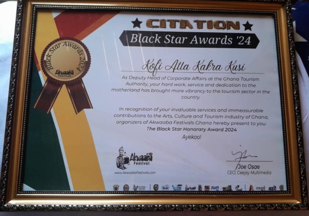 The Akwaaba Festival 2024 earmarked to celebrate Ghana’s rich culture through music, food and accessories was climaxed with an awards night on Friday, March 8, 2024 to honor Kofi Atta Kakra Kusi and other personalities who have taken notable steps in promoting and showcasing the beauty and culture of Ghana.
